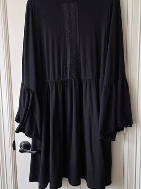 Torrid Black Knit Lace Panel Dress